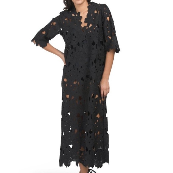 4Our Dreamers Black Floral Eyelet Maxi Dress - Picture 6 of 6